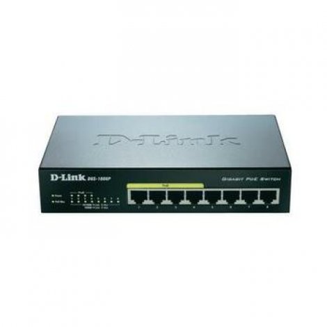 D-Link DGS-1008P-A1 | 8-Ports 4 4 x 10/ 100/ 1000Base-T 10/ 100/ 1000Base-T Power Over Ethernet Switch