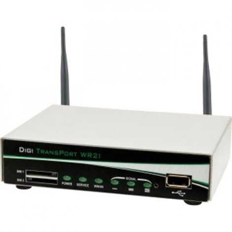 Digi WR21-E11B-DB1-SF | WR21 Wireless Router 2 x Antenna 1 x Network Port USB Rail-mountable Rack-mountable Desktop Wall Mountable