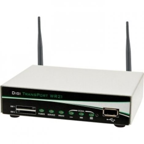 Digi WR21-U82A-DE1-TH | Transport WR21 Wireless Router 2 x Antenna 2 x Network Port USB Rail-mountable Wall Mountable Desktop Rack-mountable (Refurbish