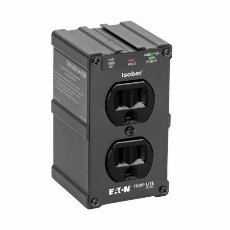 Eaton ULTRABLOK | Isobar 2-Outlet Surge Protector Direct Plug-In 1410 Joules Black Metal Housing