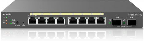Engenius EWS2910FP-FIT | 8 x Ports 1000Base-T PoE+ 2 x Ports 1000Base-X SFP Managed Layer 2 Wall Mountable Network Switch