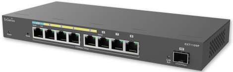 Engenius EXT1109P | 3 x Ports 1GbE RJ-45 4 x Port 1GbE PoE 1 x Port GbE PD 1 x Port 1000Base-X SFP Layer 2 Switch Extender