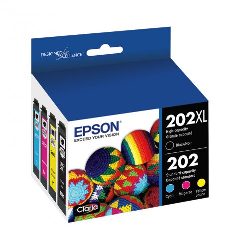 Epson T202XL-BCS | 202XL Black High Yield 202 Cyan/Magenta/Yellow Ink Cartridge Combo Pack