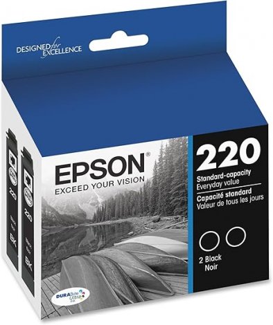 Epson T220120-D2 | 220 DURABrite Ultra Ink Standard Capacity Black Dual Cartridge Pack