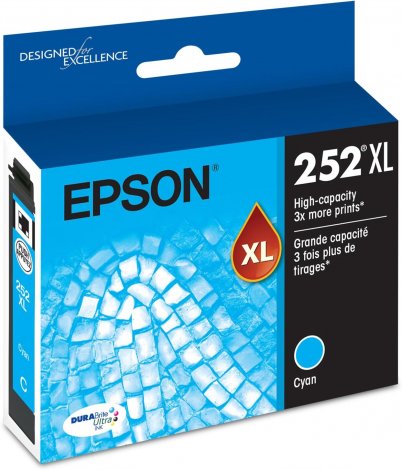 Epson T252XL220-S | 252XL DURABrite Ultra High Capacity Cyan Ink Cartridge