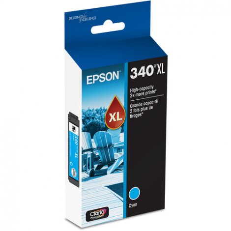 Epson T340XL220-S | 340XL Claria Photo HD Cyan Ink Cartridge for Expression Photo XP-8800