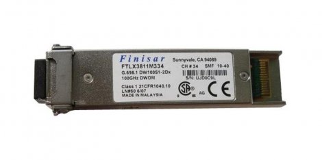 Finisar FTLX3811M334 | 10Gb/s 10GBase-DWDM 10GBase-X Single-Mode Fiber 1550.12nm 80km Duplex LC Connector XFP Transceiver Module
