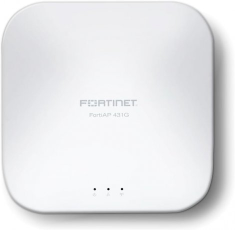 Fortinet FAP-431G-A | FortiAP FAP-431G Tri-Band Wi-Fi-6E 802.11ax 6GHz 4.8 Gbps 2x RJ-45 Ports 5GBase-T Wall mount PoE Injector 9x Internal Antennas Wireless Access Point