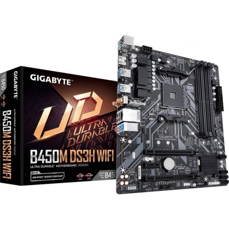 Gigabyte B450M DS3H WIFI | Socket AM4 AMD B450 Chipset Micro-ATX Gaming Desktop System Board (Motherboard)