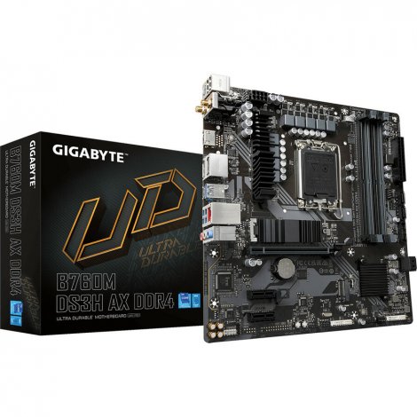 Gigabyte B760MDS3HAXDDR4 | Ultra Durable B760M DS3H AX DDR4 Desktop System Board (Motherboard) Intel B760 Chipset Socket LGA-1700 Micro ATX