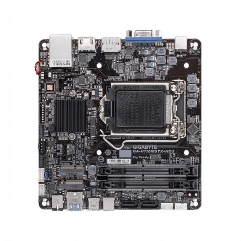 Gigabyte GA-H110MSTX-HD3 | Ultra Durable Socket H4 LGA-1151 Intel H110 Chipset Desktop System Board (Motherboard)