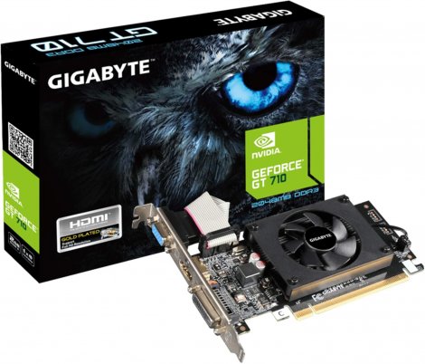 Gigabyte GV-N710D3-2GL REV2.0 | GT 710 2GB GDDR3 PCIe 2.0 Low Profile Video Graphics Cards