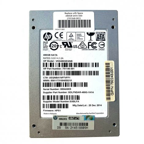 HPE P47810-H21 | 480GB SATA 6Gbps Read Intensive 2.5-Inch Solid State Drive (SSD) for G8/G10 Server
