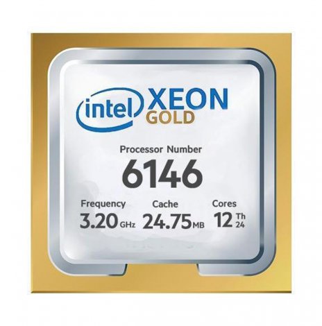 Intel Gold 6146 | Xeon Gold 12-Core 3.20GHz 24.75MB L3 Cache Socket LGA 3647 Processor Gold