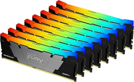 Kingston KF432C16RB2AK8/256 | FURY Renegade 256GB (8 x 32GB) Kit DDR4-3200Mhz PC4-25600 Non-ECC Unbuffered CL16 288-pin DIMM 1.35V Dual Rank Memory Module