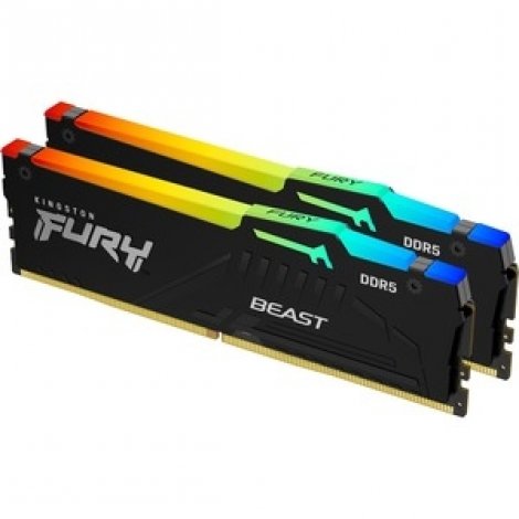Kingston KF552C36BBEAK2-64 | FURY Beast RGB 64GB Kit (2x32GB) DDR5-5200Mhz PC5-41600 Non-ECC Unbuffered CL36 UDIMM 1.25V Memory Module