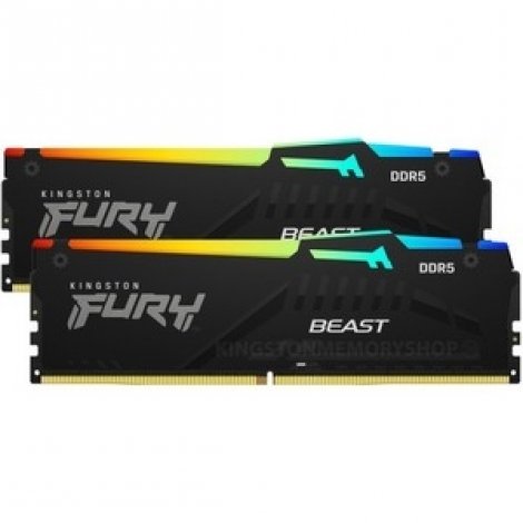 Kingston KF560C36BBEAK2-32 | FURY Beast RGB 32GB Kit (2x16GB) DDR5-6000Mhz PC5-48000 Non-ECC Unbuffered CL36 UDIMM 1.35V Memory Module