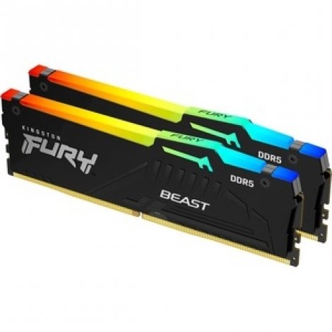 Kingston KF560C40BBAK2-32 | FURY Beast RGB 32GB Kit (2x16GB) DDR5-6000Mhz PC5-48000 Non-ECC Unbuffered CL40 288-Pin UDIMM 1.35V Memory Module