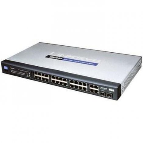 Linksys SRW224G4OB | SRW224G4 24-Ports 10/100Mbps PoE 4x Gigabit Ethernet Managed Switch