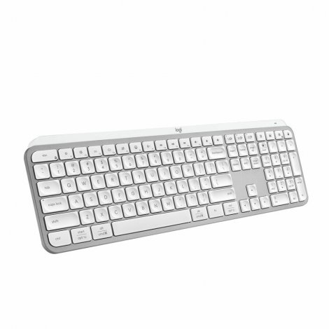 Logitech 920-011559 | MX Keys S Wireless Keyboard Low Profile Fluid Precise Quiet Typing USB C Rechargeable Pale Gray