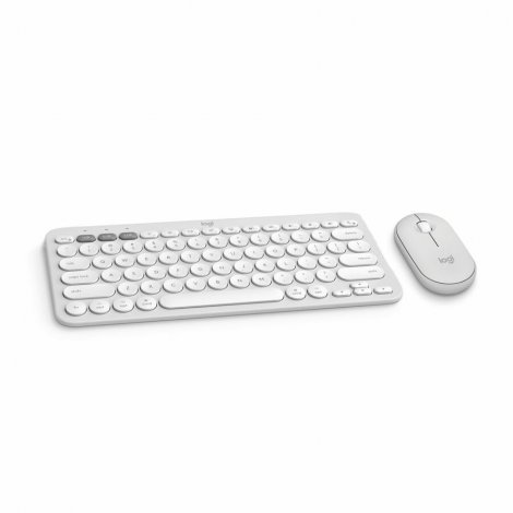 Logitech 920-012201 | Pebble 2 Combo Wireless Keyboard and Mouse Slim Quiet and Portable Tonal White