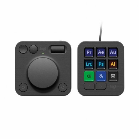 Logitech 920-012660 | MX Creative Console Programmable Keypad With 9 Customizable LCD Keys and Control Dial Graphite