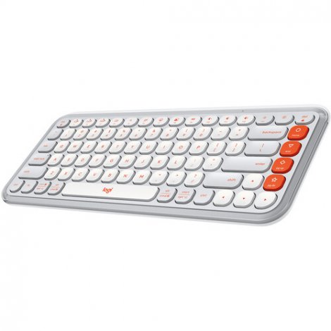 Logitech 920-012935 | POP ICON KEYS Wireless Bluetooth Keyboard Off-white & Orange