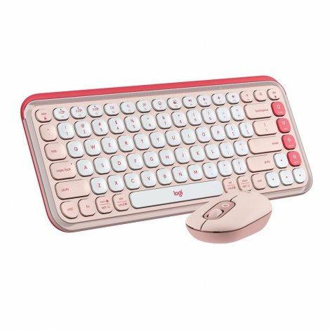 Logitech 920-013105 | POP ICON COMBO Bluetooth Keyboard and Mouse Combo Rose & Off-white