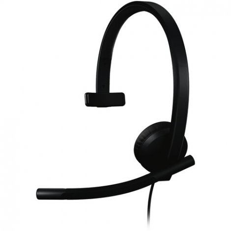 Logitech 981-001425 | H570e USB Wired Mono Headset USB-C Noise-Canceling Mics Black