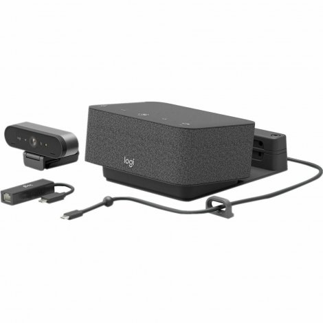 Logitech 991-000458 | DOCK Focus Room Conferencing Equipment Kit with Brio 4K HDR Webcam