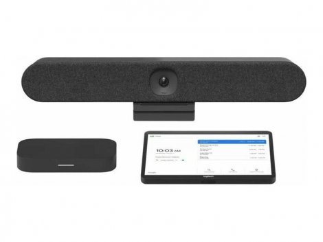 Logitech TAPRHGGGLCTL | Small Room Solution with Google Meet,Tap and Rally Bar Huddle