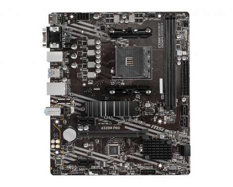 MSI A520M PRO | Socket AM4 AMD A520 DDR4 PCIe 3.0 SATA 6Gb/s Micro ATX System Board (Motherboard)