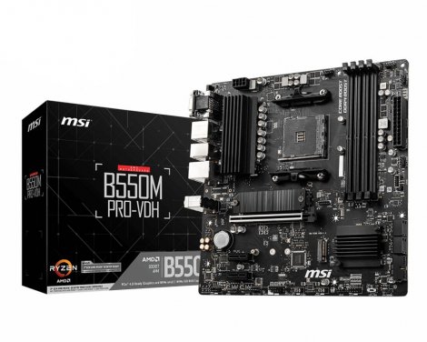 MSI B550M PRO-VDH | ProSeries Socket AM4 AMD B550 Chipset Micro ATX System Board (Motherboard)