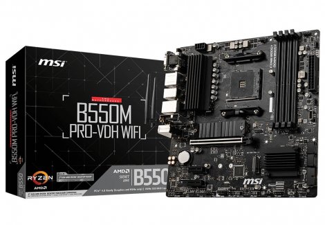 MSI B550M PRO-VDH WIFI | ProSeries Socket AM4 AMD B550 Chipset Micro ATX System Board (Motherboard)