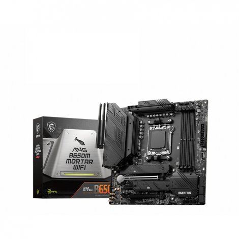 MSI B650MMOTARWIFI | MAG B650M MORTAR WIFI Gaming Desktop System Board (Motherboard) AMD B650 Chipset Socket AM5 Micro ATX
