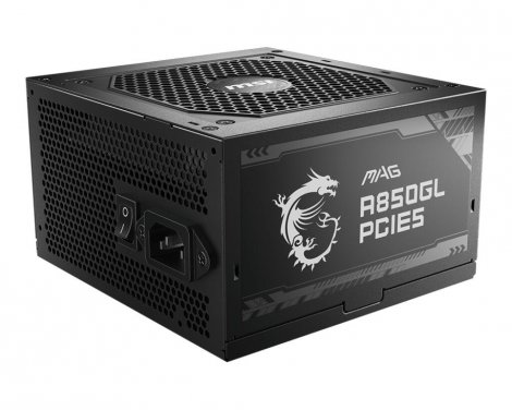 MSI MAG A850GL PCIE5 | 850W 20+4 pin ATX Power Supply Black