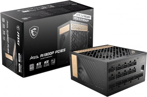 MSI MEG AI1300P PCIE5 | 1300W 24-pin ATX Power Supply Black
