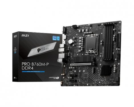 MSI PRO B760M-P DDR4 | ProSeries Socket LGA-1700 Intel B760 Micro ATX System Board (Motherboard)