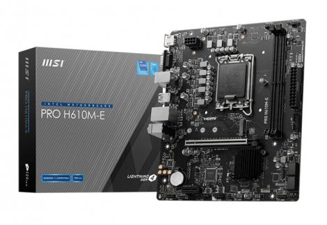 MSI PRO H610M-E | Socket LGA-1700 Intel H610 DDR4 Micro ATX System Board (Motherboard)