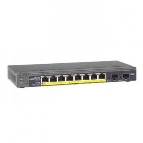 Netgear GS110TP100NASOB | Prosafe 8-Ports Gigabit Poe Smart Switch with 2x Gigabit Fiber SFP Ports