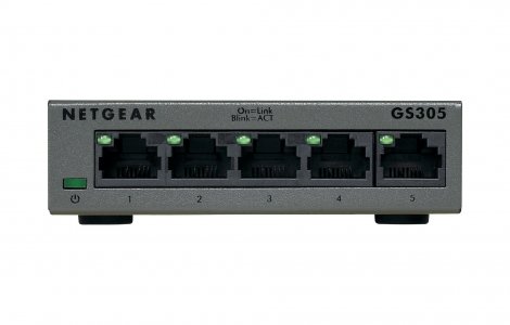 Netgear GS305-300UKS | 300 Series 5 x Ports 10/100/1000Base-T Unmanaged Gigabit Ethernet Network Switch