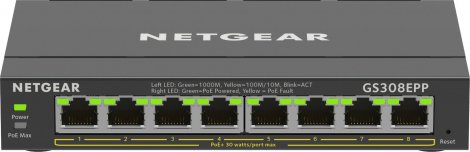 Netgear GS308EPP-100PES | GS308EP 300 Series 8 x RJ-45 Ports PoE+ 1000Base-T L2 Unmanaged GE Network Switch