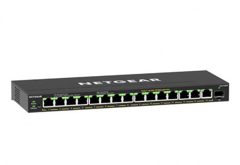 Netgear GS316EPP-100UKS | 300 Series 15 x RJ-45 Ports PoE+ 1000Base-T + 1 x SFP Port L3 Managed GE Plus Network Switch