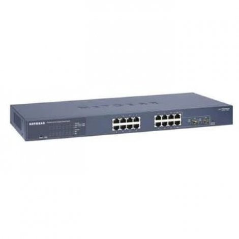Netgear GS716TNA-200NAS | ProSafe 16-Ports RJ-45 10/100/1000Mbps 1000Base-T Gigabit Ethernet Rack-mountable Smart Managed Switch with 2x 1000Base-X SFP