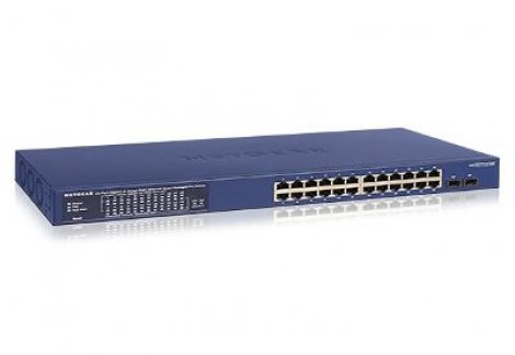 Netgear GS724TPP-100EUS | ProSafe 24 x Ports PoE+ 10/100/1000GBase-T + 2 x SFP Ports Layer 2 Managed 1U Rack-mountable Gigabit Ethernet Network Switch