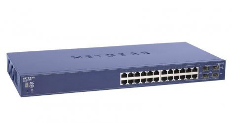 Netgear GS724TS-V1H1 | ProSafe 24-Ports 10/100/1000Mbps RJ45 Gigabit Stackable Ethernet Smart Switch with 4x SFP Ports