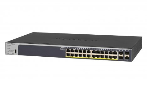 Netgear GS728TPP-200EUS | ProSafe 24 x RJ-45 Ports PoE+ 10/100/1000Base-T + 4 x SFP Ports L3 Managed 1U RM GE Stackable Switch