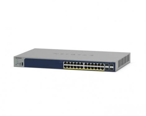 Netgear GS728TPP-300EUS | ProSafe 24 x RJ-45 Ports PoE+ 1000Base-T + 4 x SFP Ports L3 Managed 1U R-M GE Stackable Smart Network Switch