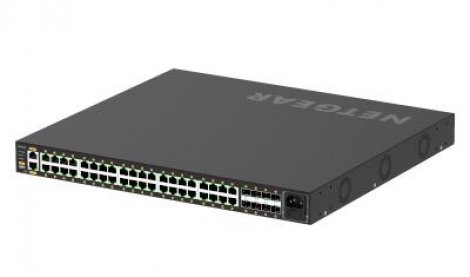 Netgear GSM4248P-100EUS | M4250 Series M4250-40G8F-PoE+ 40 x RJ-45 Ports PoE+ 1000Base-T + 8 x SFP Ports Layer 3 Managed 1U Rack-mountable Gigabit Ethernet Network Switch