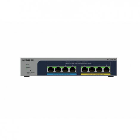 Netgear MS108TUP-100NAS | 8-Ports 10/100/1000Base-T PoE++ Multi-Gigabit (2.5G) Layer 3 Ethernet Smart Switch
